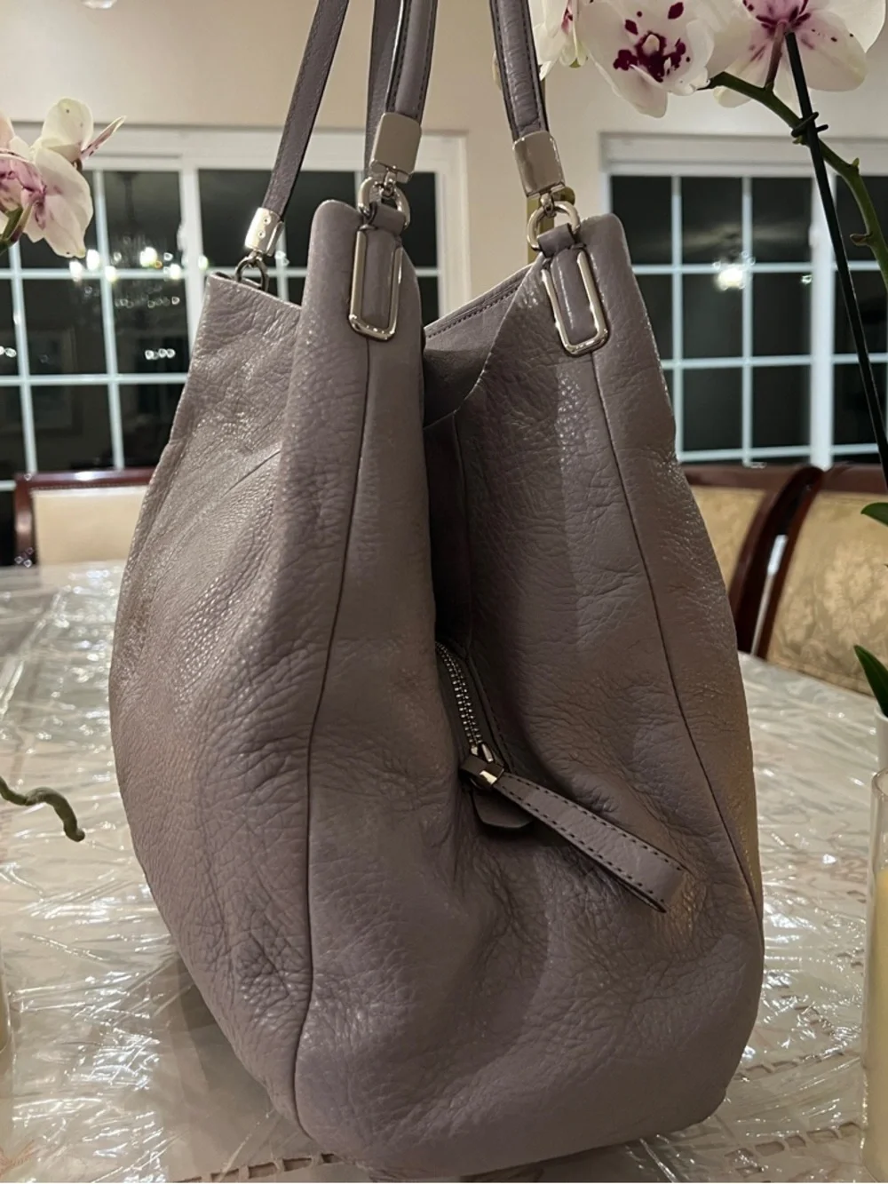 Coach Madison Phoebe Gray Pebbled Leather Hobo Shoulder Bag Luxe Boutique ~ EUC